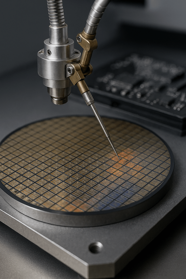 Rare Earths Export Controls a Robotic arm inspecting semiconductor wafer symbolising advanced magnet manufacturing and rare earth processing bottlenecks under new export controls